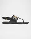Gucci Horsebit Thong Slingback Sandals In Black