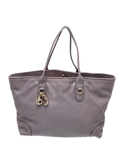 Pre-owned Gucci Horsebit Tote In Grey