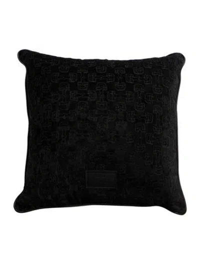 Pre-owned Gucci Horsebit Velvet Cushion In Black