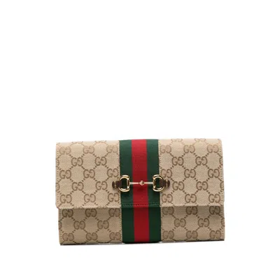 Gucci Horsebit Gg Supreme Tote Bag In Neutral