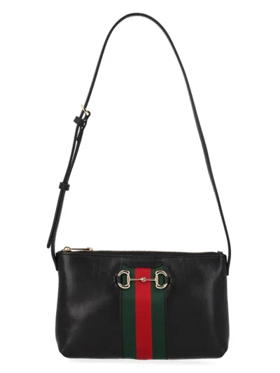Gucci "horsebit Web" Mini Bag In Black