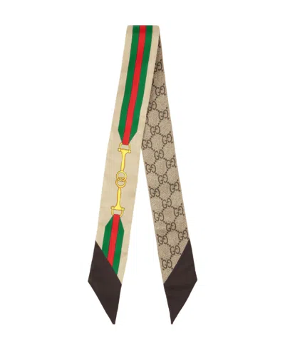 GUCCI GUCCI WEB HORSEBIT PRINTED NECK BOW