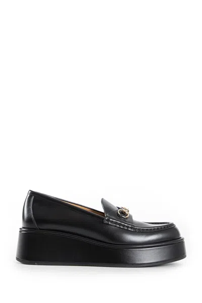 Gucci Horsebit Flatform Loafers In Black