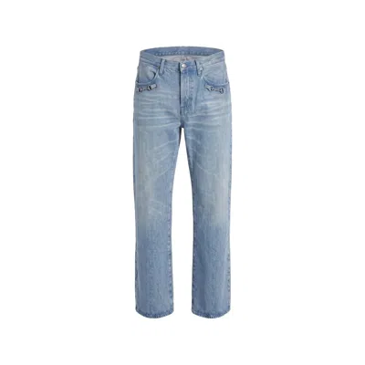 Gucci Horsebit Whiskered Jeans In Blue