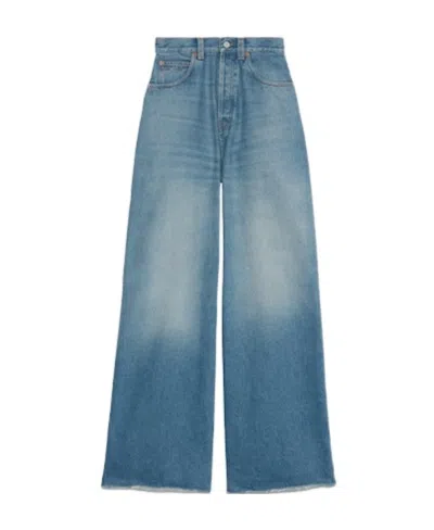 Gucci Horsebit Wide-leg Jeans In Blue