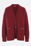 Gucci Horsebit Wool And Cashmere Cardigan In Red