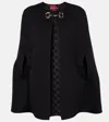 Gucci Horsebit Wool And Silk Cape In Black