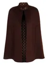 Gucci Horsebit Wool-blend Cape In Brown