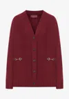 Gucci Horsebit Wool Cardigan In Red
