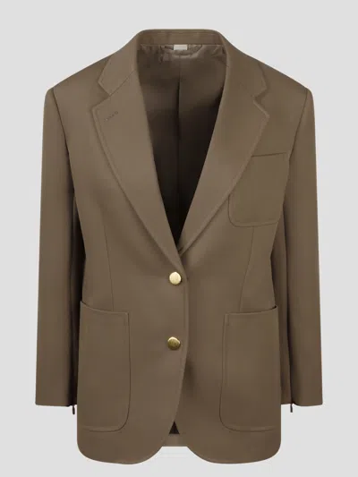 Gucci Horsebit Wool Jacket In Brown