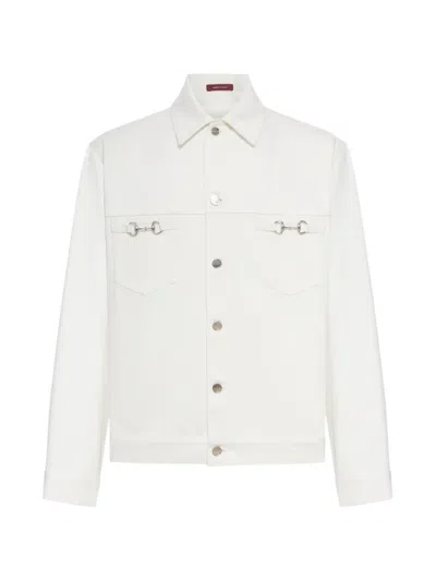 Gucci Horsebit-detail Denim Jacket In White