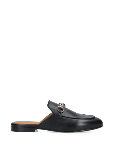 Gucci Horsebit-detail Flat Mules In Black