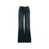 Gucci Denim Wide Leg Trousers Belt Loops Pockets In Black
