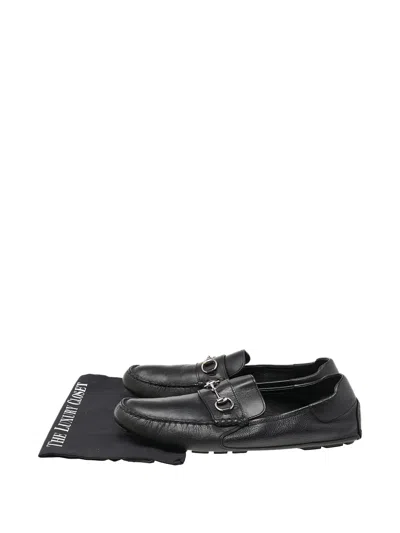 Pre-owned Gucci Horsebit-detail Leather Loafers In Black