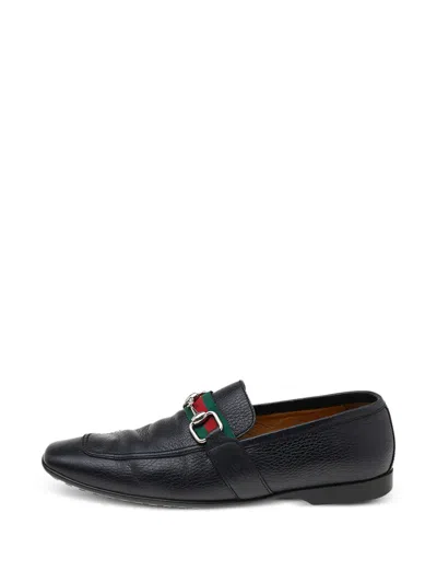 Pre-owned Gucci Horsebit-detail Loafers In Black