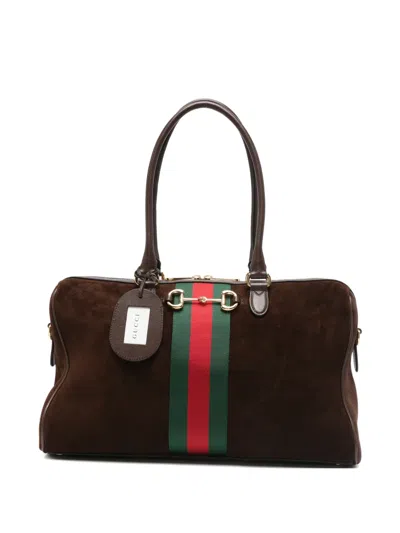 Gucci Horsebit-detail Tote Bag In Brown