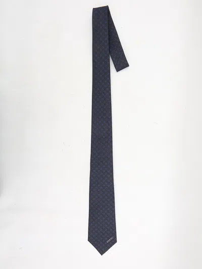 Gucci Horsebit-print Tie For Men (fw26) In Blue