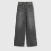 Gucci Wide Leg Denim Pants In Gray