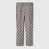 Gucci Gg-embroidered Canvas Tailored Trousers In Beige