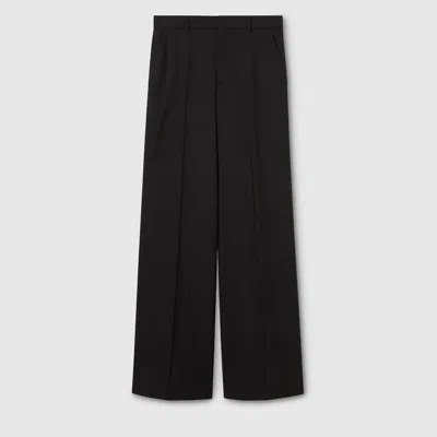 Gucci High-waisted Tailored Suit Pants With Wide-leg Silhouette In Black