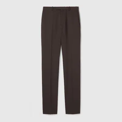 Gucci Hose Aus Technischem Panama-stoff In Brown