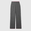 Gucci Womens Dusty Dark Grey Mc Ribbed Straight-leg Wool Knit Trousers In Gray