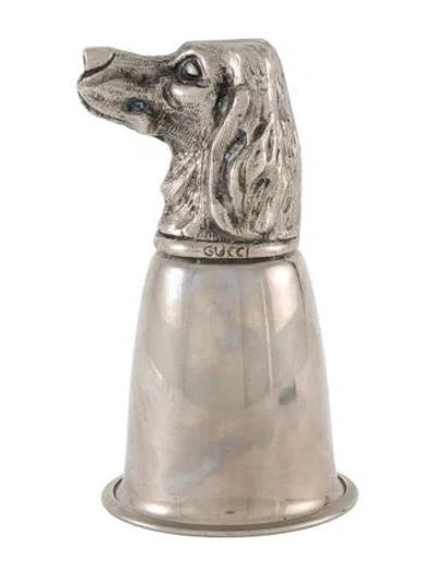 Pre-owned Gucci Hound Stirrup Cup In Metallic