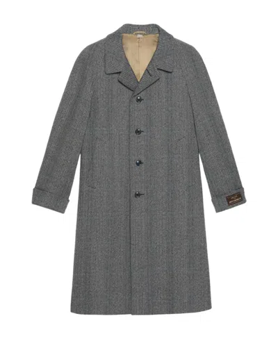 GUCCI GUCCI SINGLE BREASTED HOUNDSTOOTH CHECKED COAT