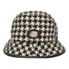 Gucci Houndstooth Fedora Hat 'black' In Brown