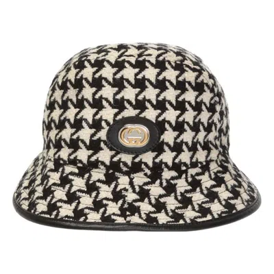 Gucci Houndstooth Fedora Hat 'black'