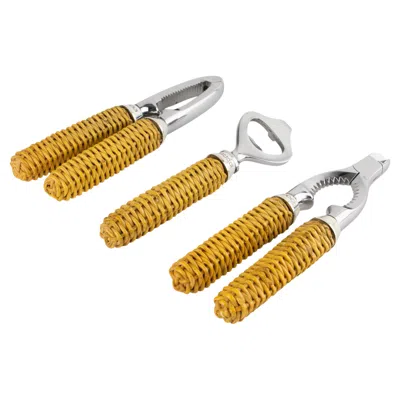 Pre-owned Gucci House Of  Barware Tools, Metal And Wicker, A Trio, Italy Circa 1960 In Silver