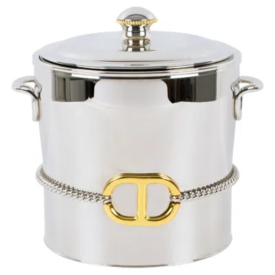 Pre-owned Gucci House Of  Silvered And Gilt Barware Ice Bucket, Circa 1980 In Gold