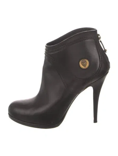Pre-owned Gucci Hysteria Accent Leather Boots In Black