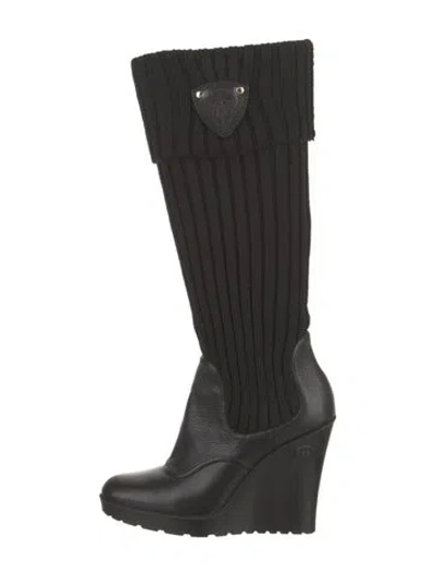 Pre-owned Gucci Hysteria Accent Leather Boots In Black