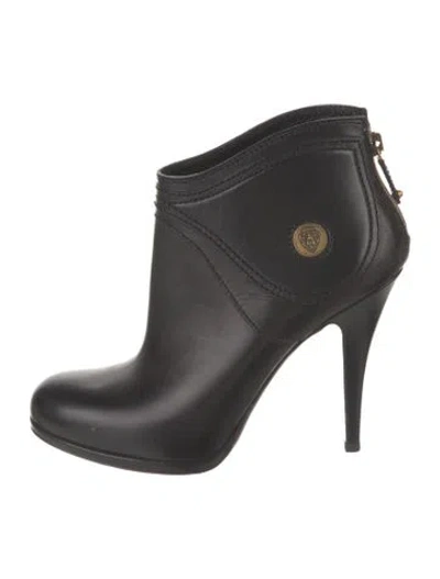 Pre-owned Gucci Hysteria Accent Leather Boots In Black
