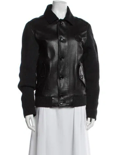 Pre-owned Gucci Hysteria Accent Leather Jacket Lamb Leather Jacket In Black