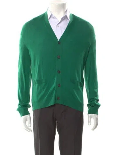 Pre-owned Gucci Hysteria Accent Wool Cardigan W/ Tags In Green