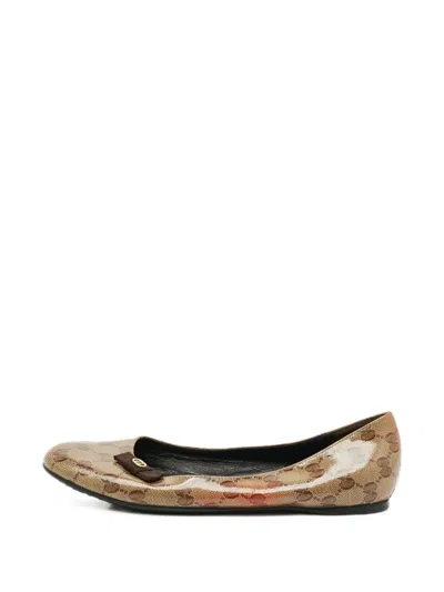 Pre-owned Gucci Hysteria Ballet Flats In Neutral
