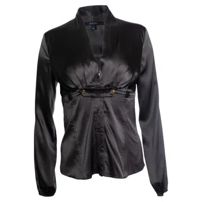Pre-owned Gucci , Hysteria Dark Brown Silk Blouse