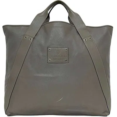 Pre-owned Gucci Hysteria Gray Leather Tote Bag ()