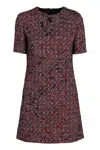 Gucci Textured Wool Dress Featuring Signature Buttons In Brown