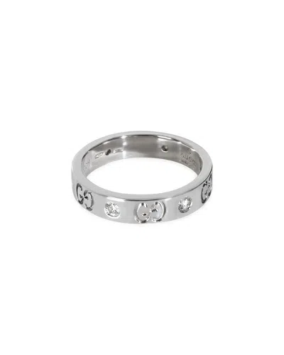 Gucci Icon 18k 0.44 Ct. Tw. Diamond Ring (authentic Pre-loved) In Metallic