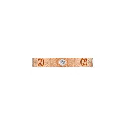 Gucci Icon 18k Diamond Heart Ring In Rose Gold