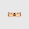 Gucci Icon 18k Gg Thin Ring In Rose Gold
