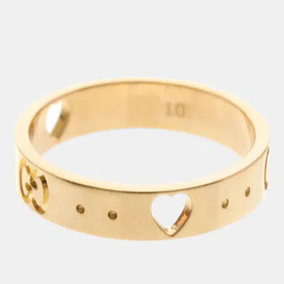 Pre-owned Gucci Icon 18k Pink Gold Fashion Band Ring Eu 49