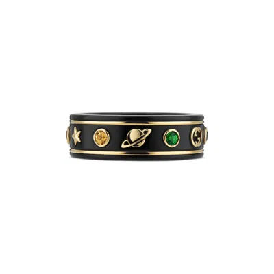 Gucci 18k Yellow Gold Icon Ring With Star Detail