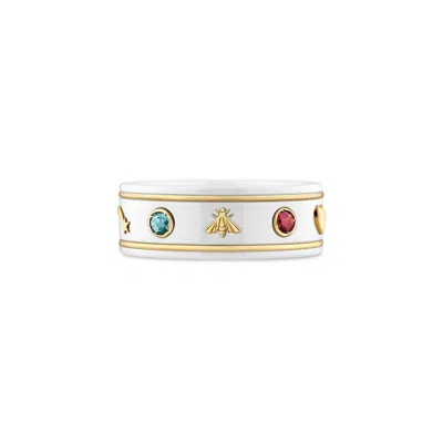 Gucci 18kt Yellow Gold Icon Gemstone Ring In 8521
