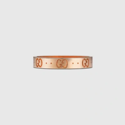 Gucci Icon 18k Thin Band In Rose Gold