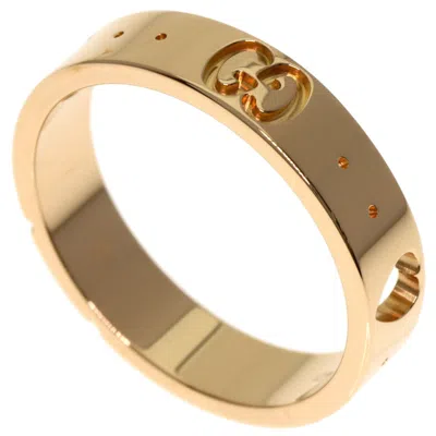 Pre-owned Gucci Icon Pink Gold (18k) Band Ring ()