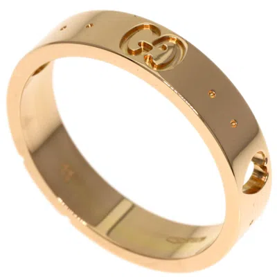 Pre-owned Gucci Icon Pink Gold (18k) Band Ring ()
